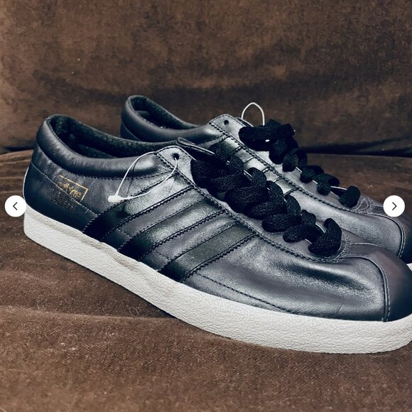 RARE 2007 Adidas Originals Gazelle Vintage Trainer Sample Size 9 Black Leather main image 5